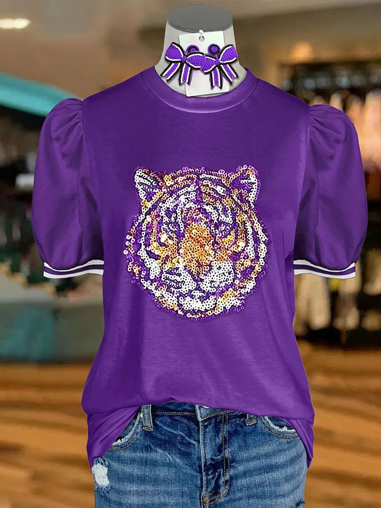 LSU Tiger Sequin Gameday Shirt