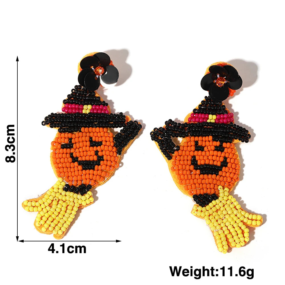 Beaded Halloween Earrings