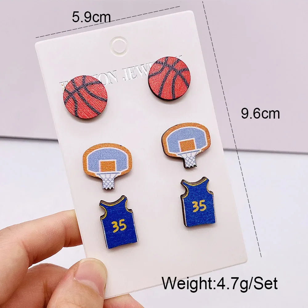 Sports Earrings Sets - Baseball, Softball, Football, Soccer, Basketball