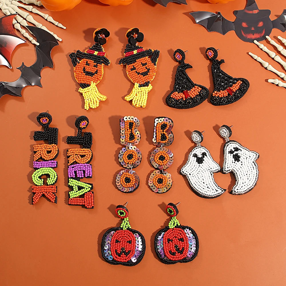 Beaded Halloween Earrings