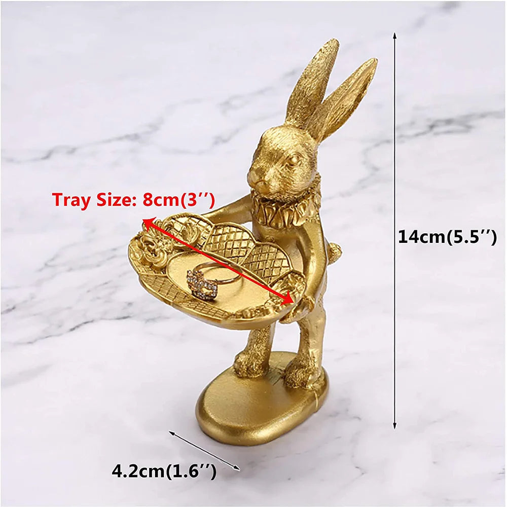 Golden Bunny Jewelry Tray