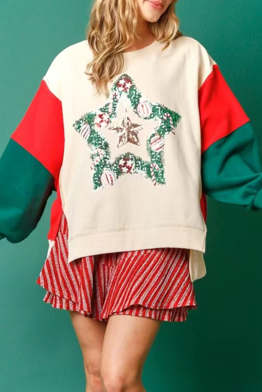 Sequin Christmas Star Sweatshirt