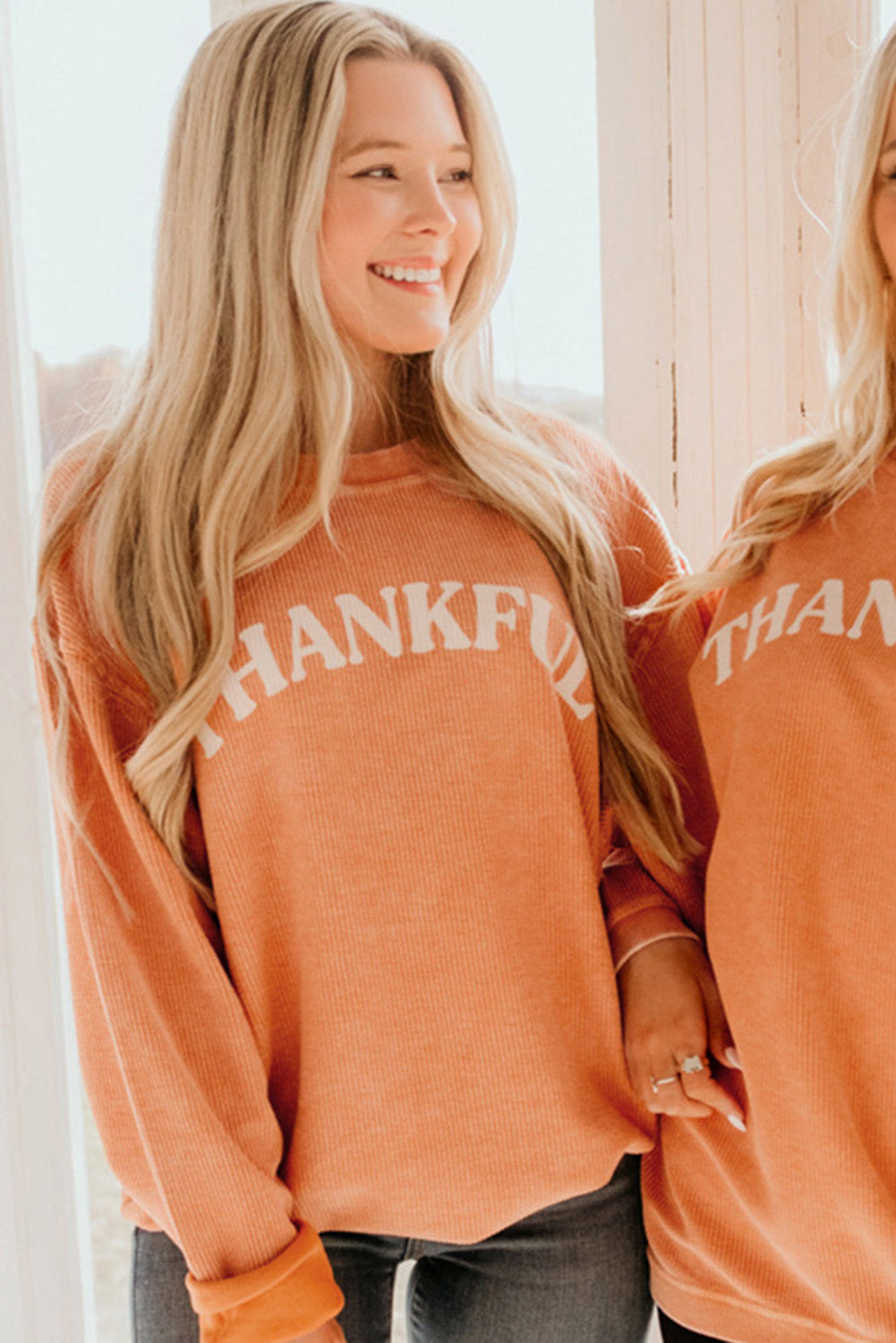 THANKFUL Graphic Corded Sweatshirt