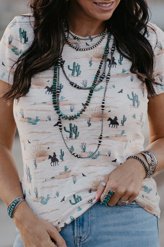 Desert Cactus Short Sleeve Top