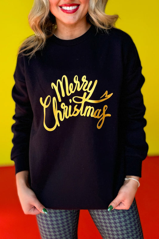 Gold Merry Christmas Sweatshirt