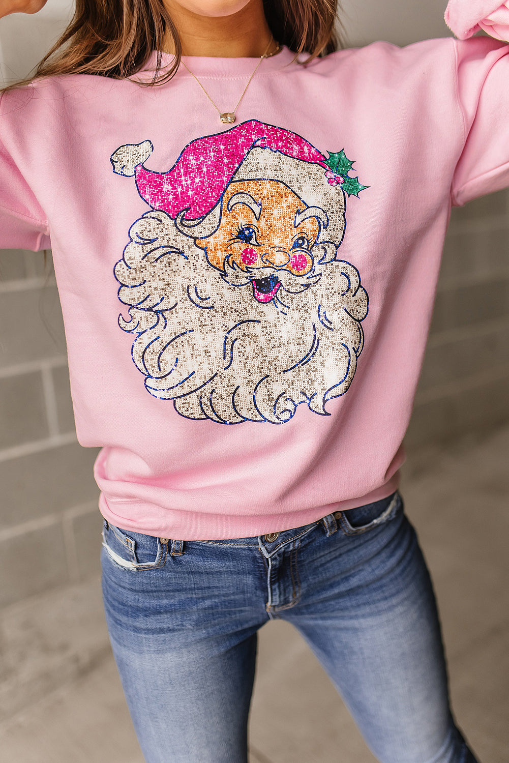 Pink Claus Christmas Sweatshirt