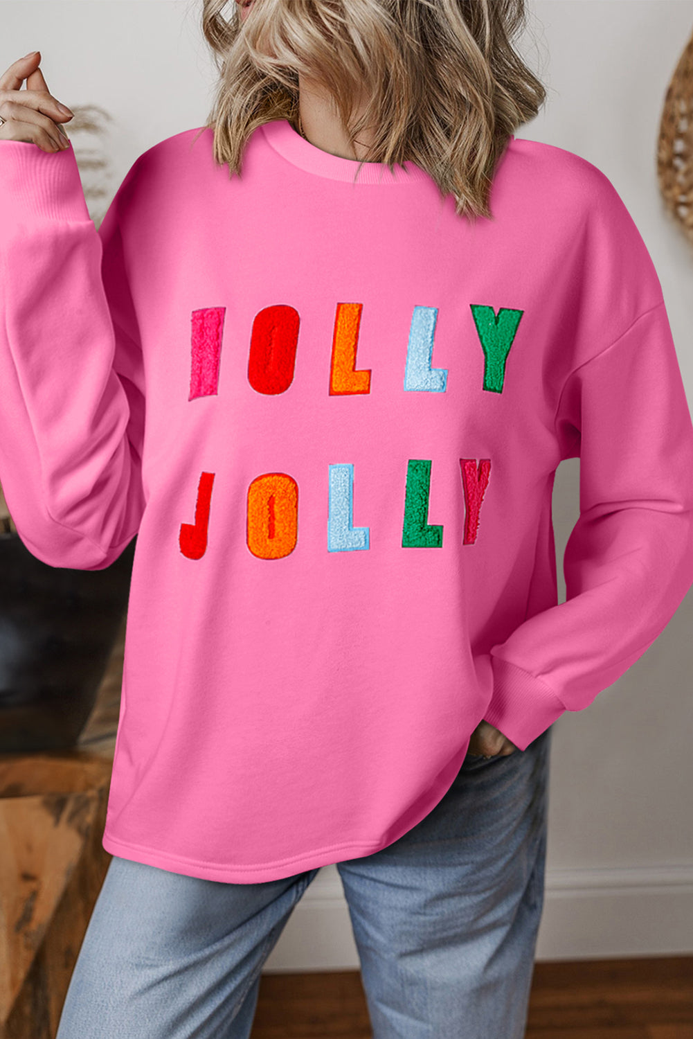 Holly Jolly Chenille Letters Top