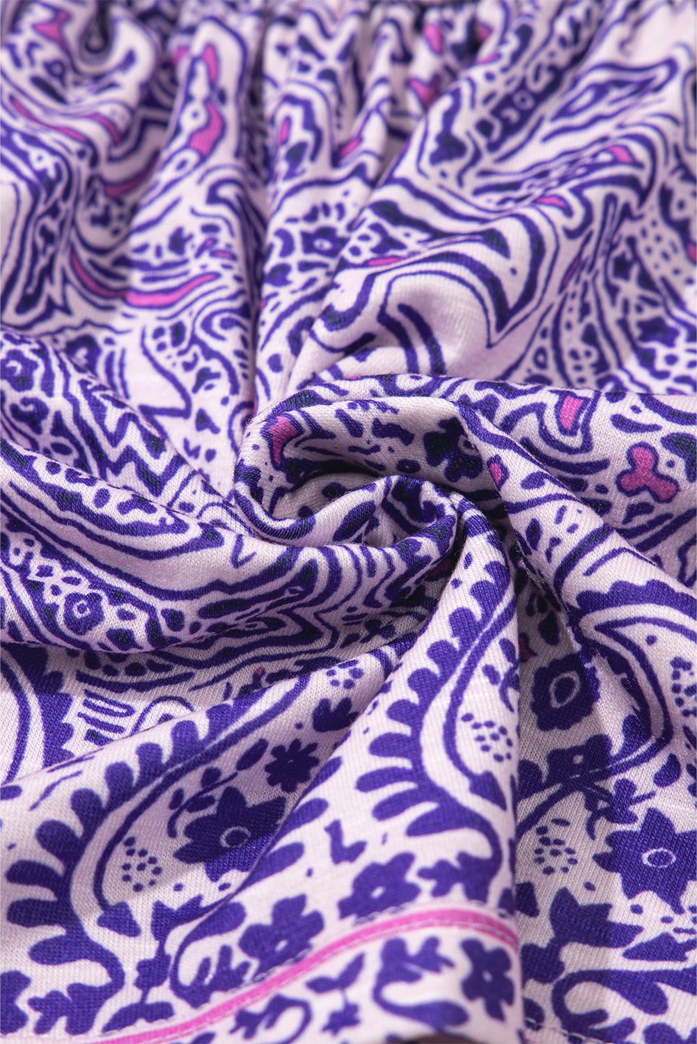 Purple Boho Paisley Peplum Top