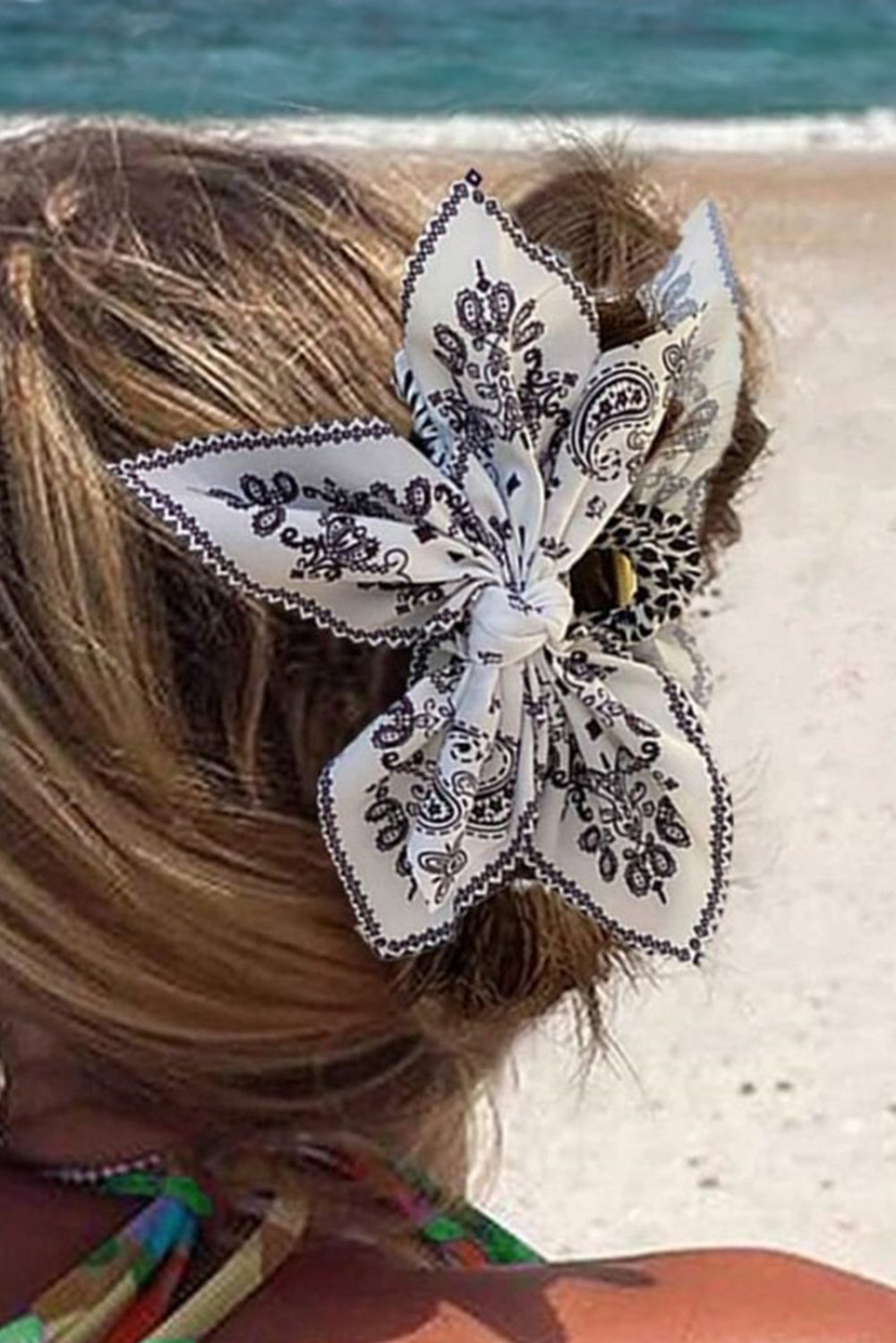 Bandana Print Bow Knot Hair Clip