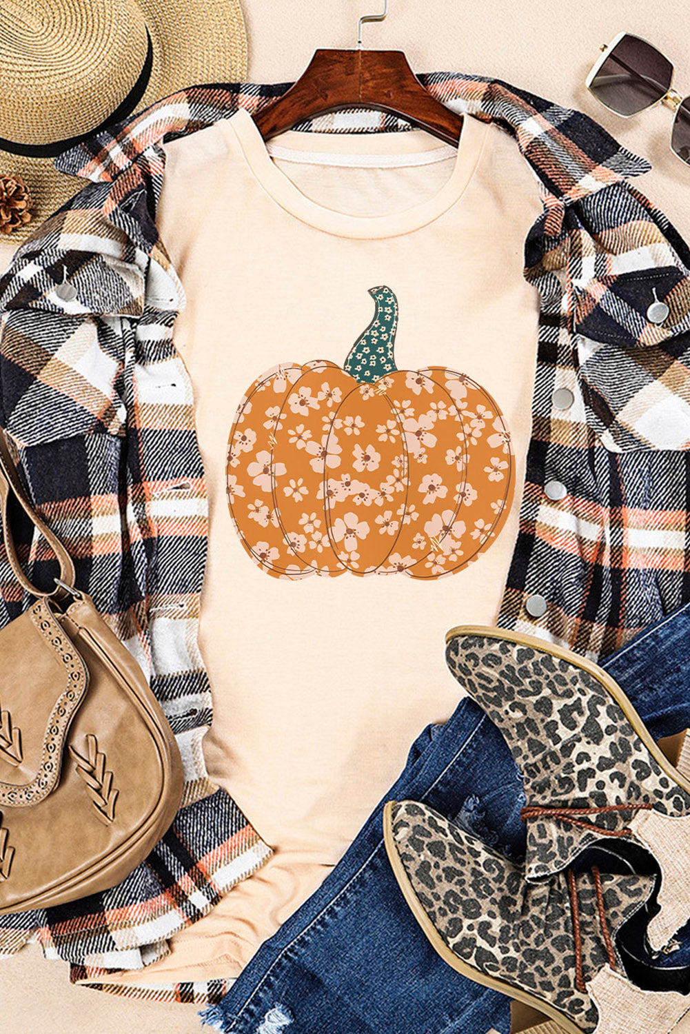 Sweet Floral Pumpkin Tee