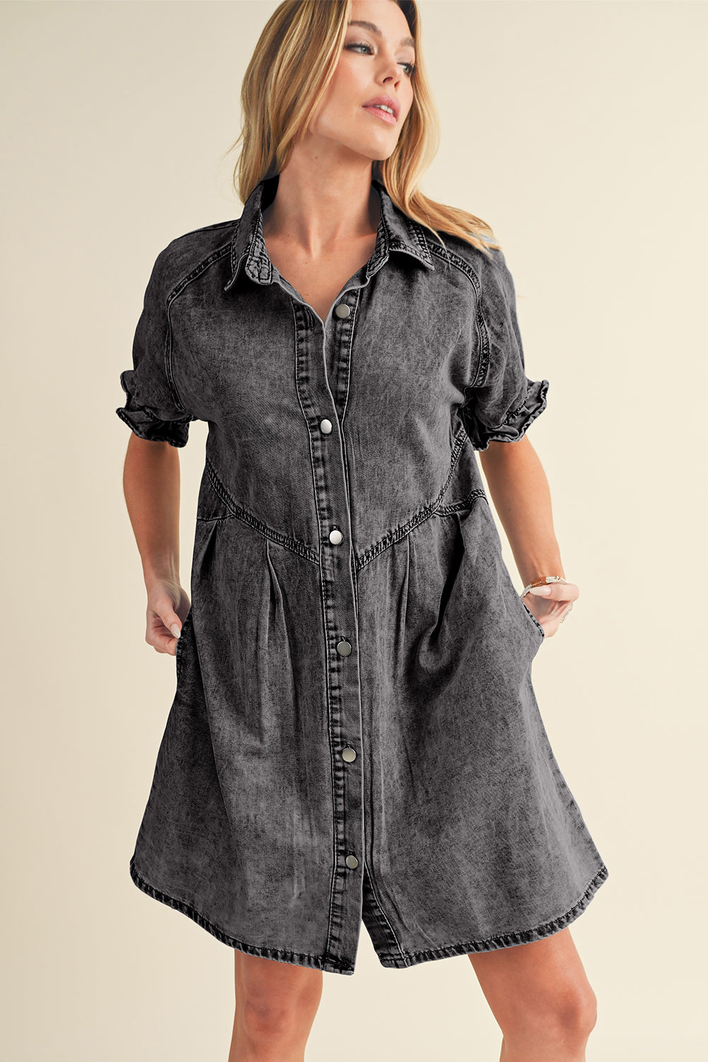 Mineral Washed Denim Dress