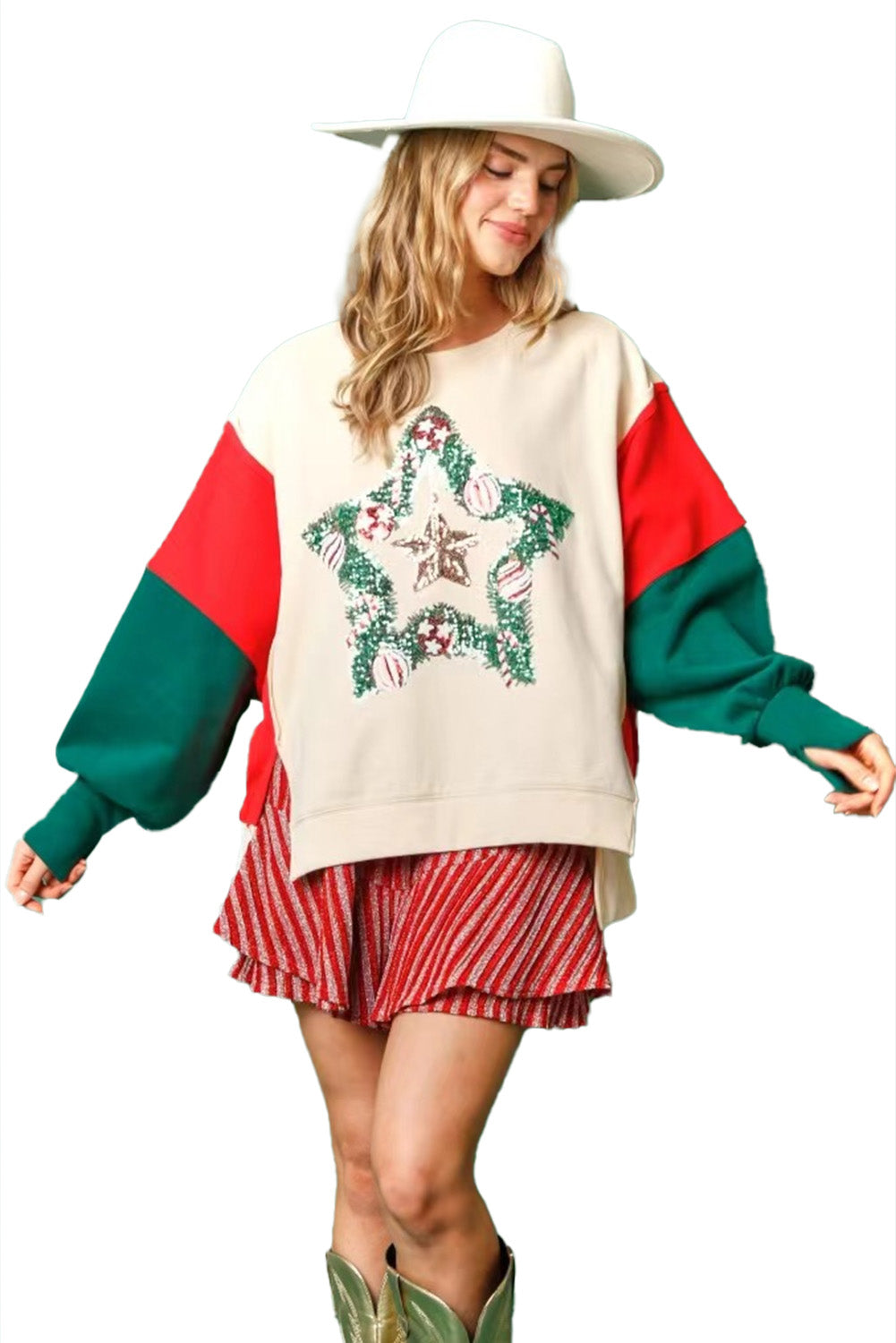 Sequin Christmas Star Sweatshirt