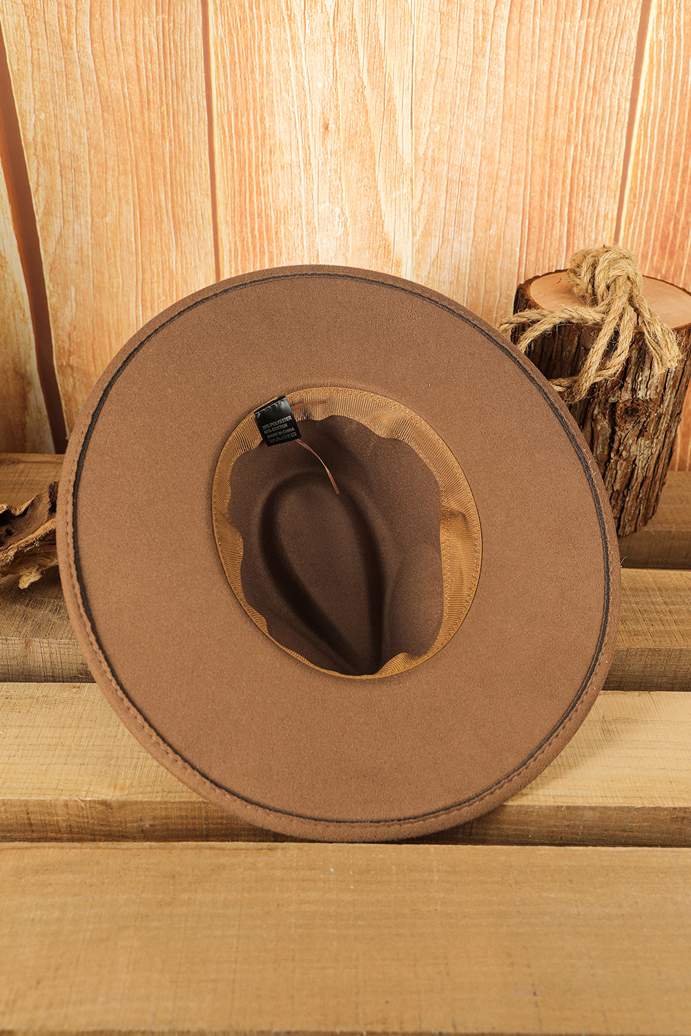 Brown Western Flat Brim Cowboy Hat