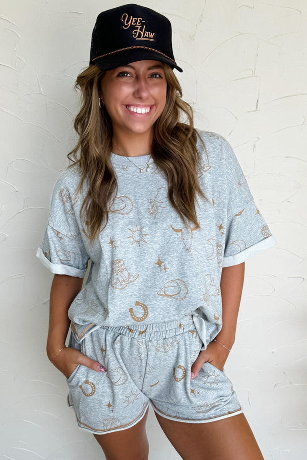 Western T Shirt and Shorts Set