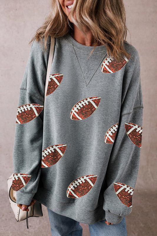 Sequin Game Day Football Sweatshirt