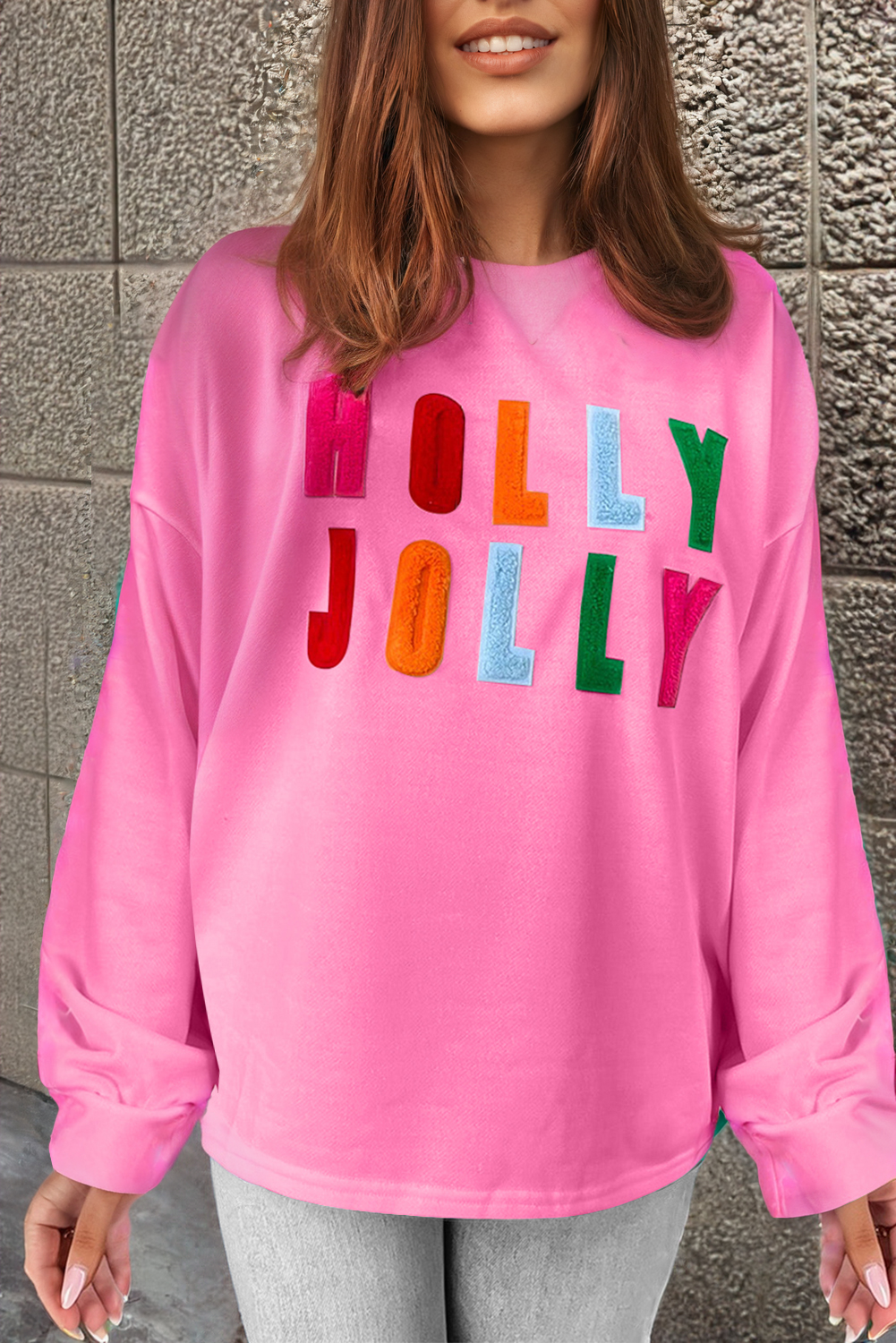 Holly Jolly Chenille Letters Top