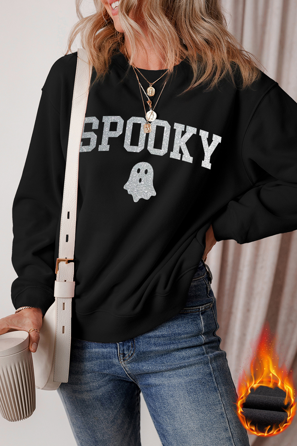 SPOOKY Ghost Glitter Sweatshirt