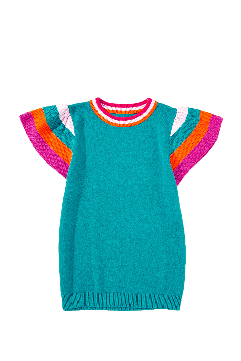 Striped Round Neck Knitted Tee