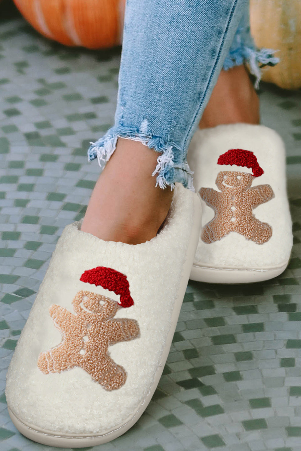 Gingerbread Man Plush Slippers