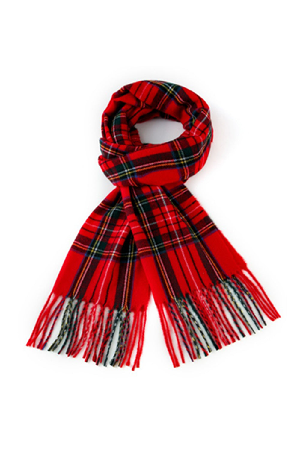 Christmas Plaid Tassel Edge Scarf