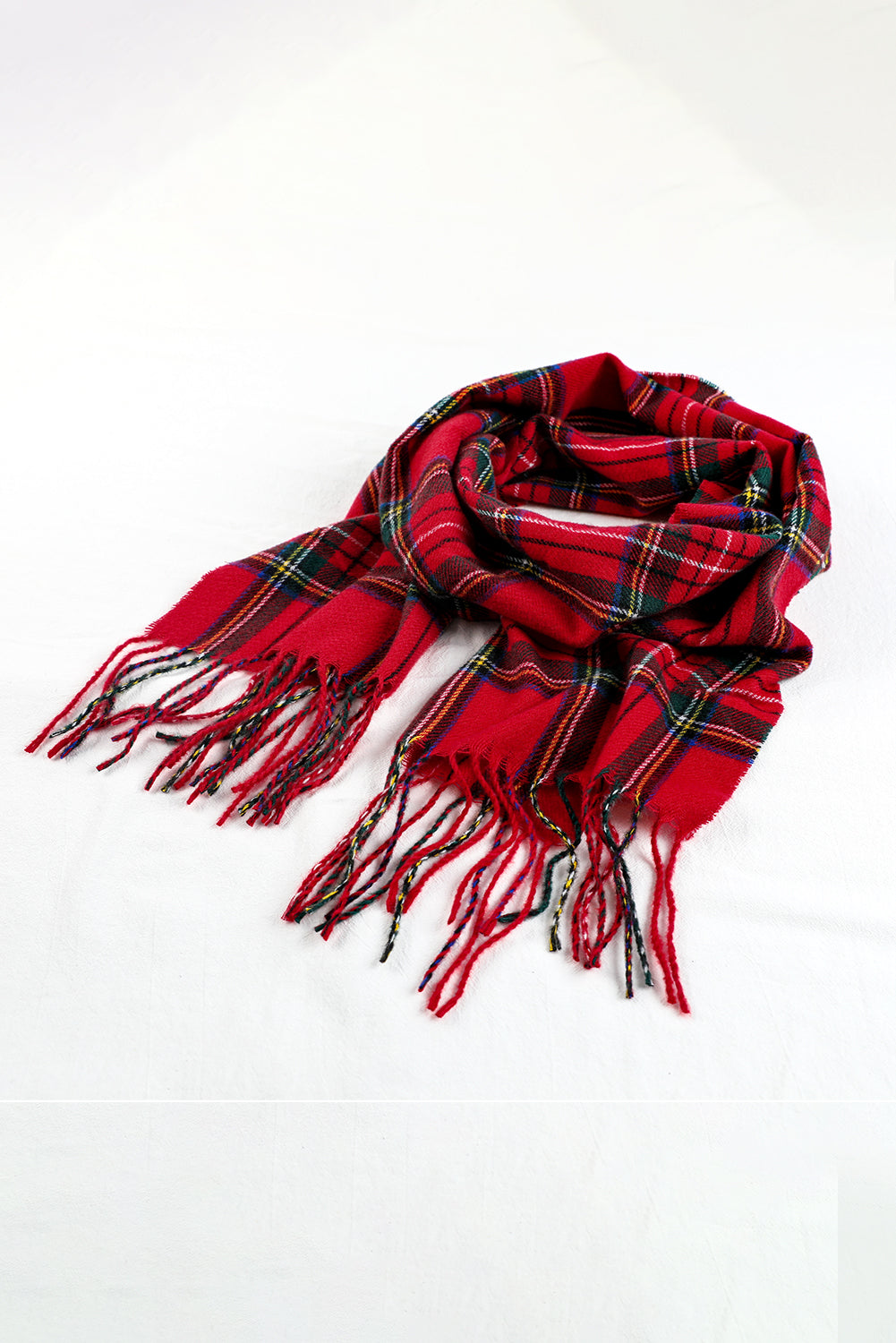 Christmas Plaid Tassel Edge Scarf