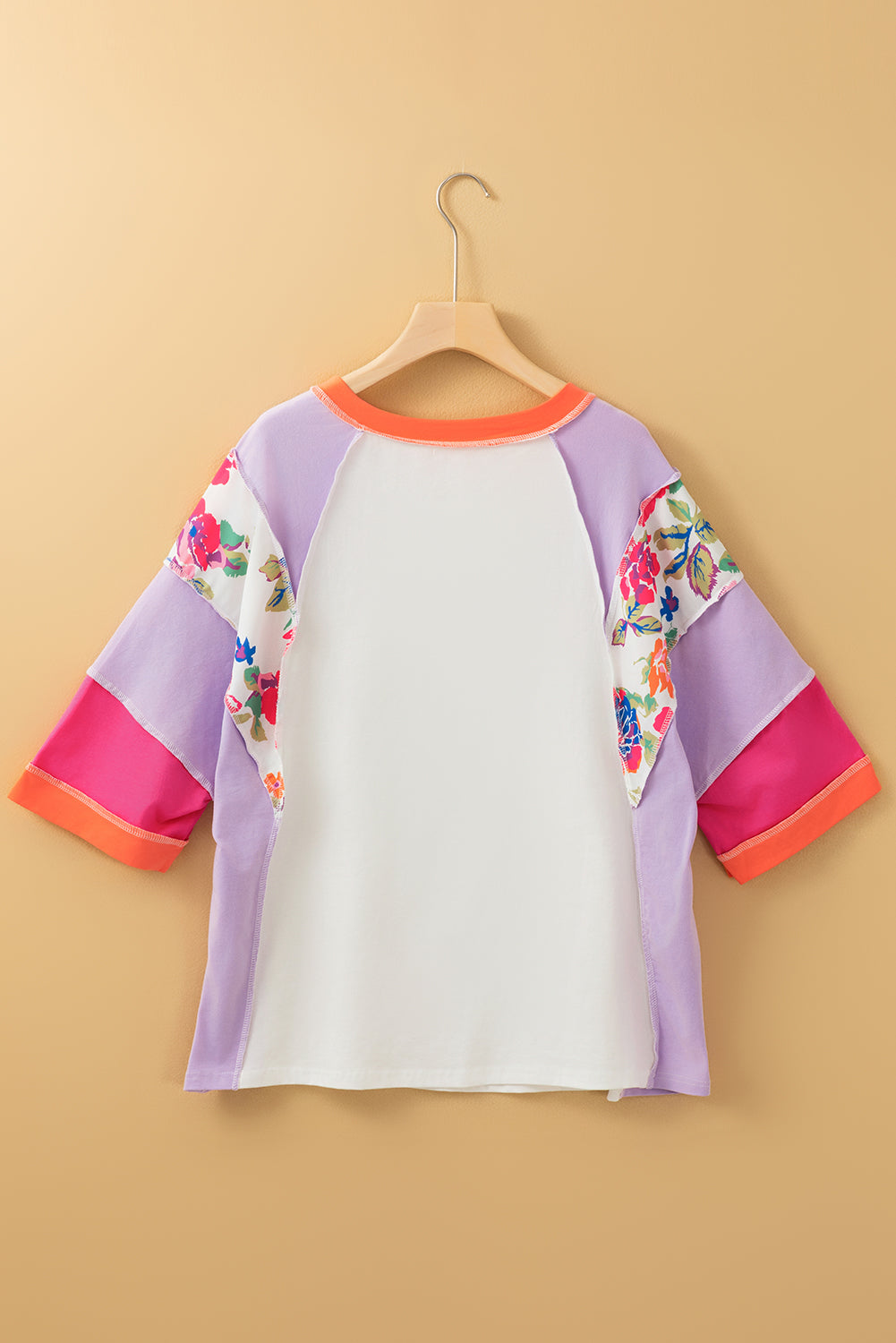 Pink Floral Patchwork Loose Top