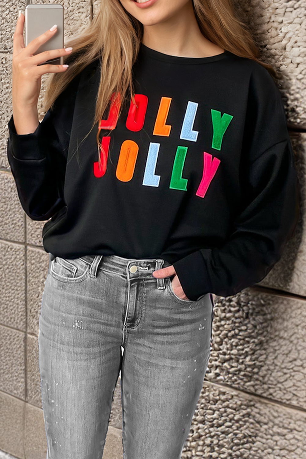 Holly Jolly Chenille Letters Top