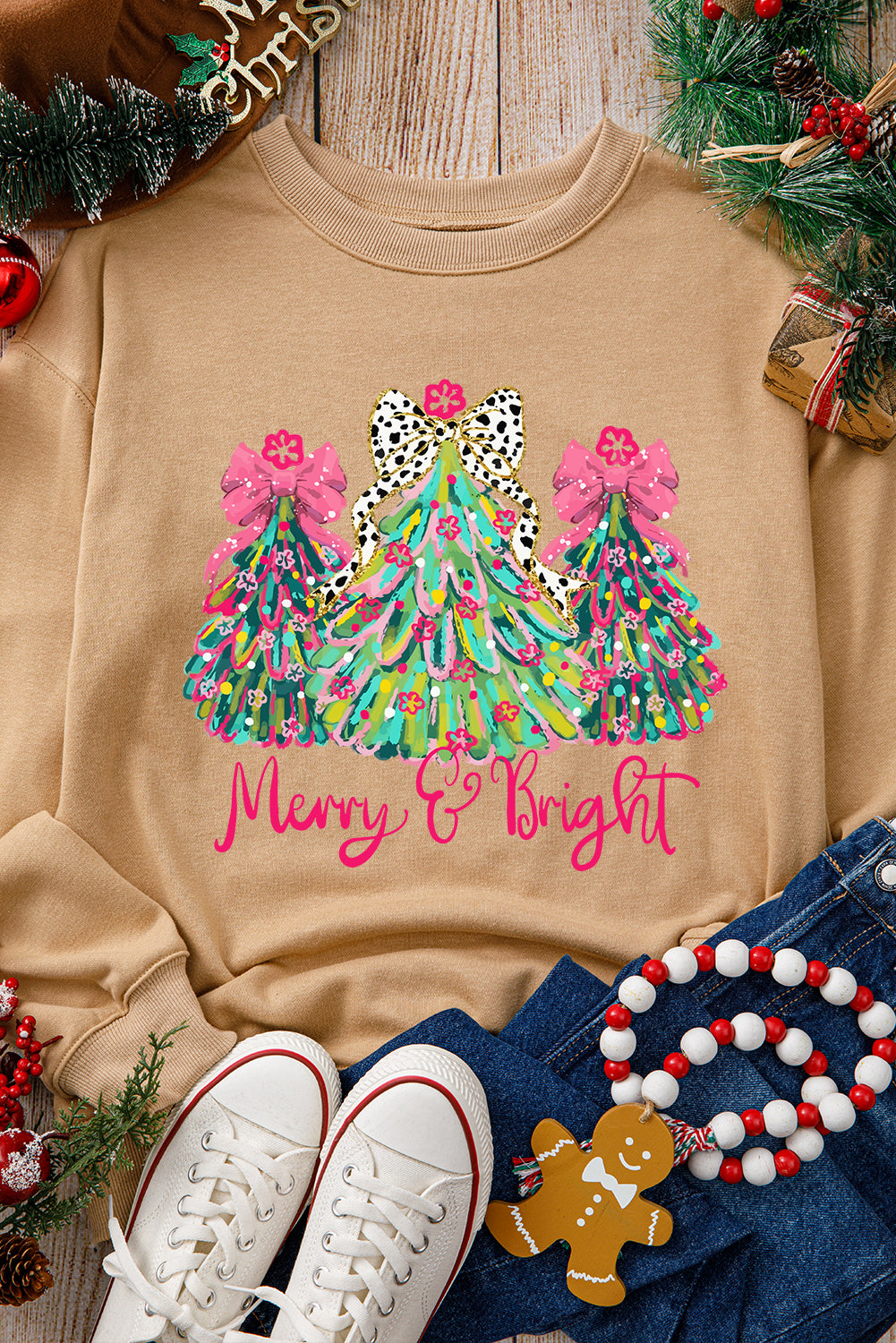 Merry & Bright Christmas Tree Sweatshirt