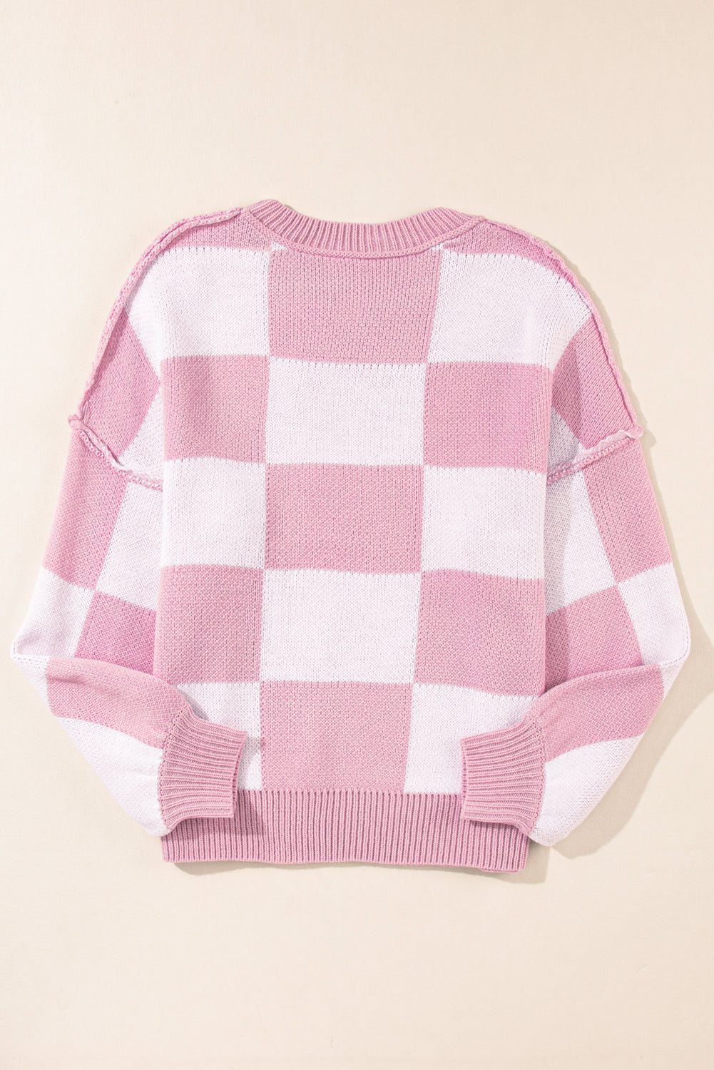 Plaid Exposed Seam Sweater