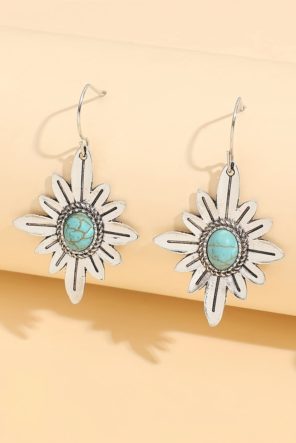 Western Turquoise Flower Earrings