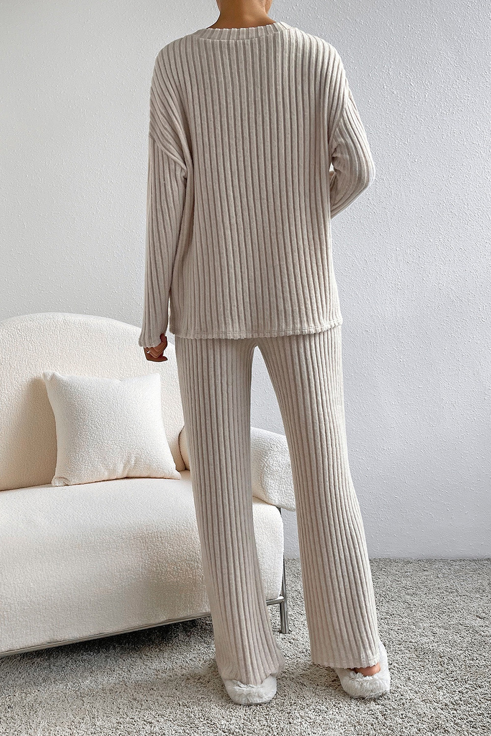 Slouchy Ribbed Knit Loungewear Set