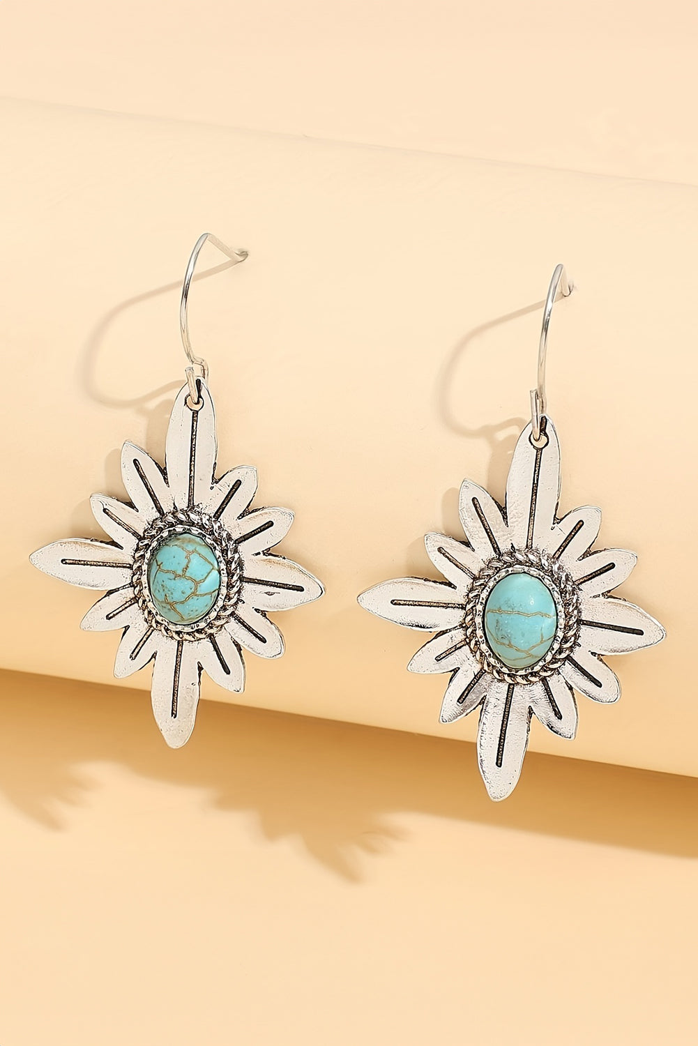 Western Turquoise Flower Earrings