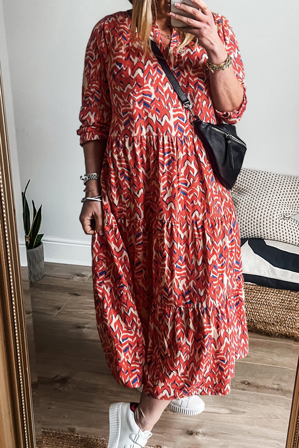 Abstract Print Maxi Dress - Plus Size