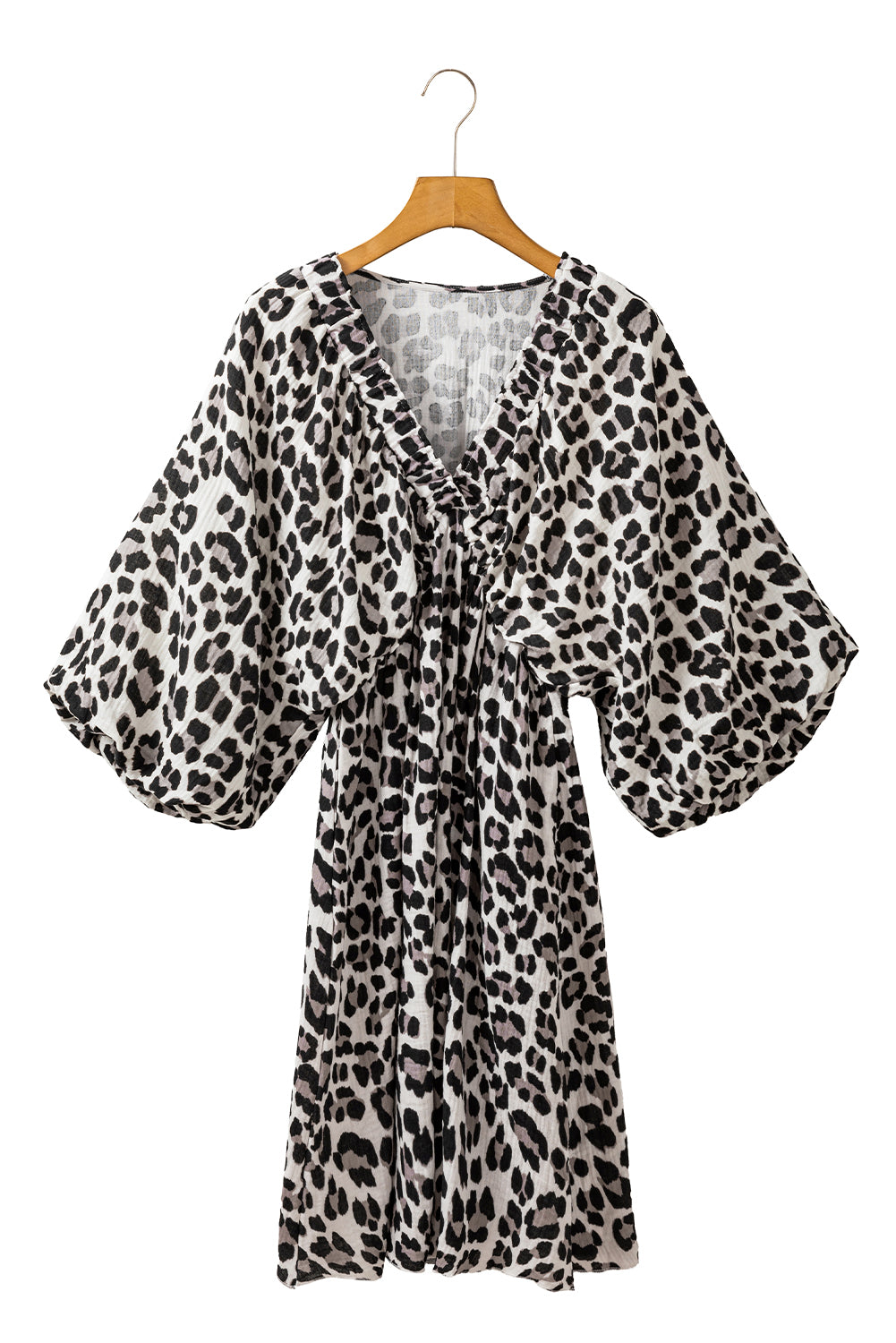 Leopard Print 3/4 Sleeve Dress