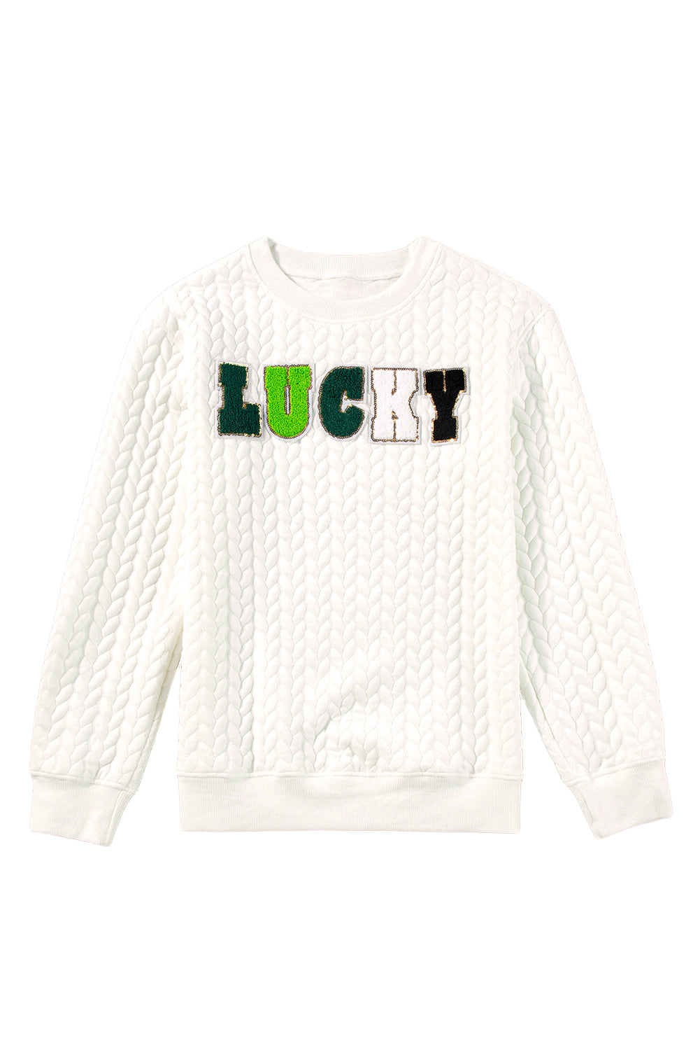 Lucky Chenille Patched Quilted Sweatshirt