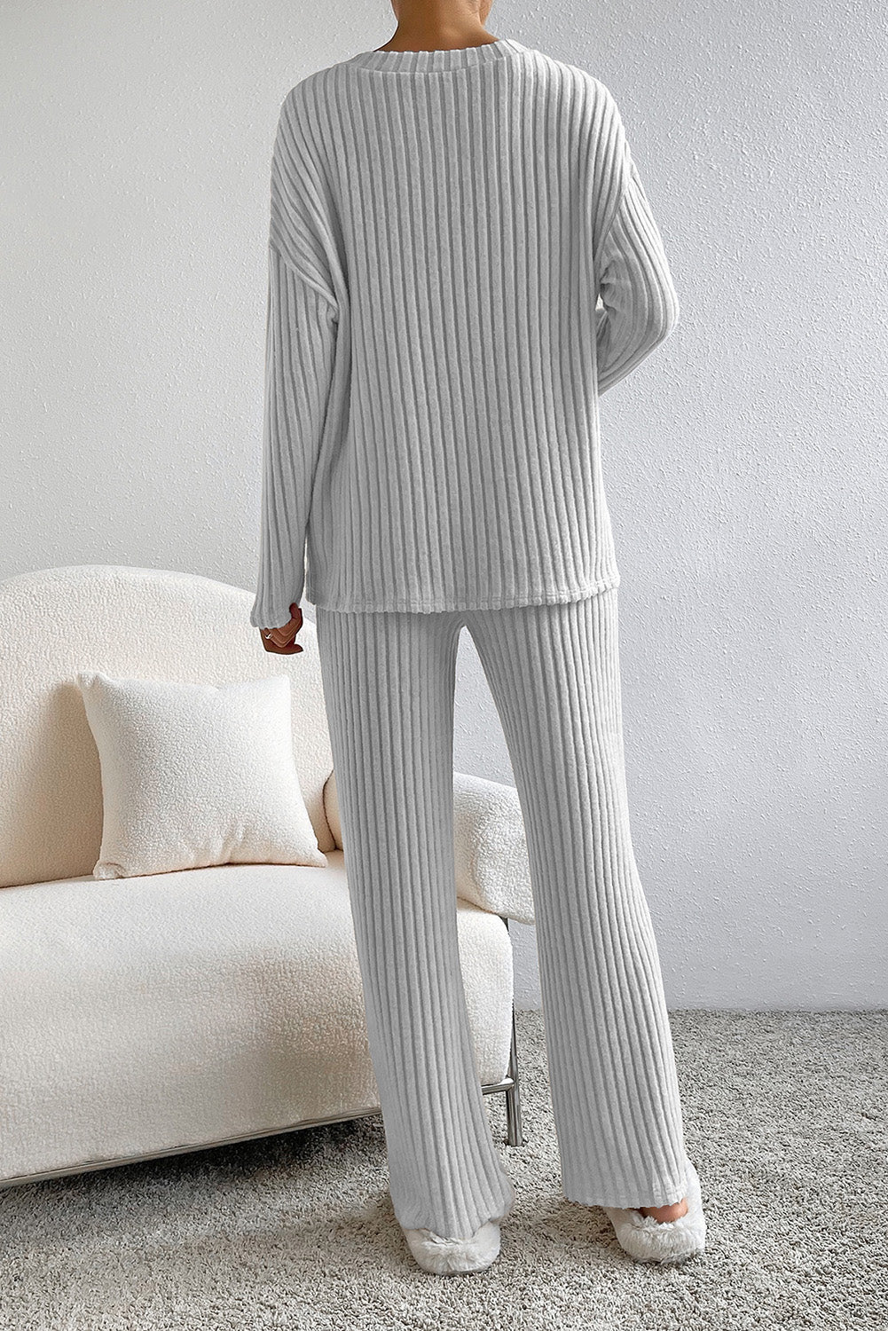 Slouchy Ribbed Knit Loungewear Set