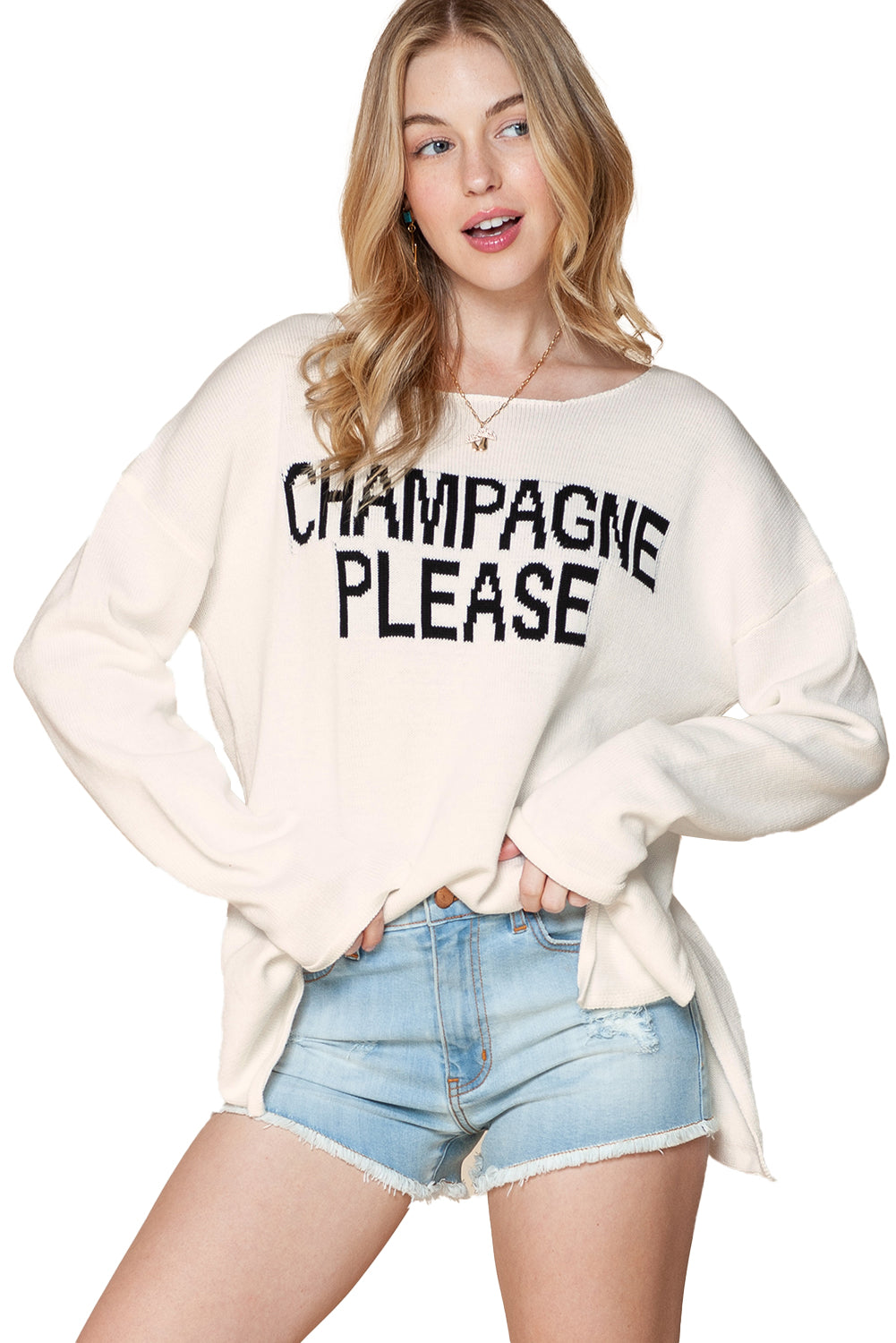 Champagne Please Knitted Sweater