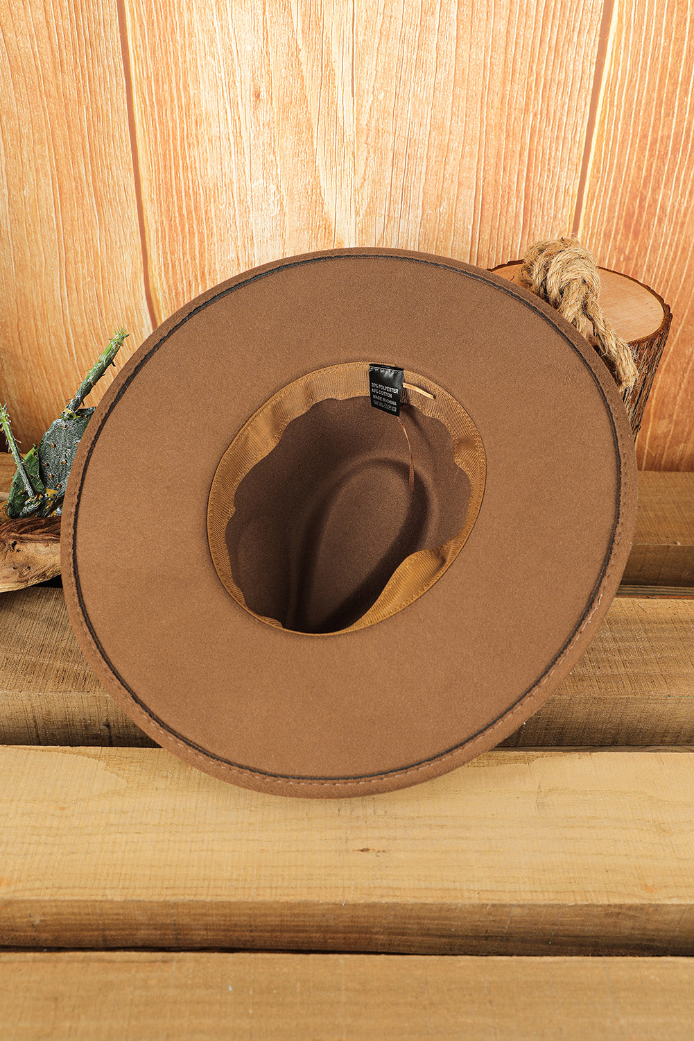 Brown Western Flat Brim Cowboy Hat