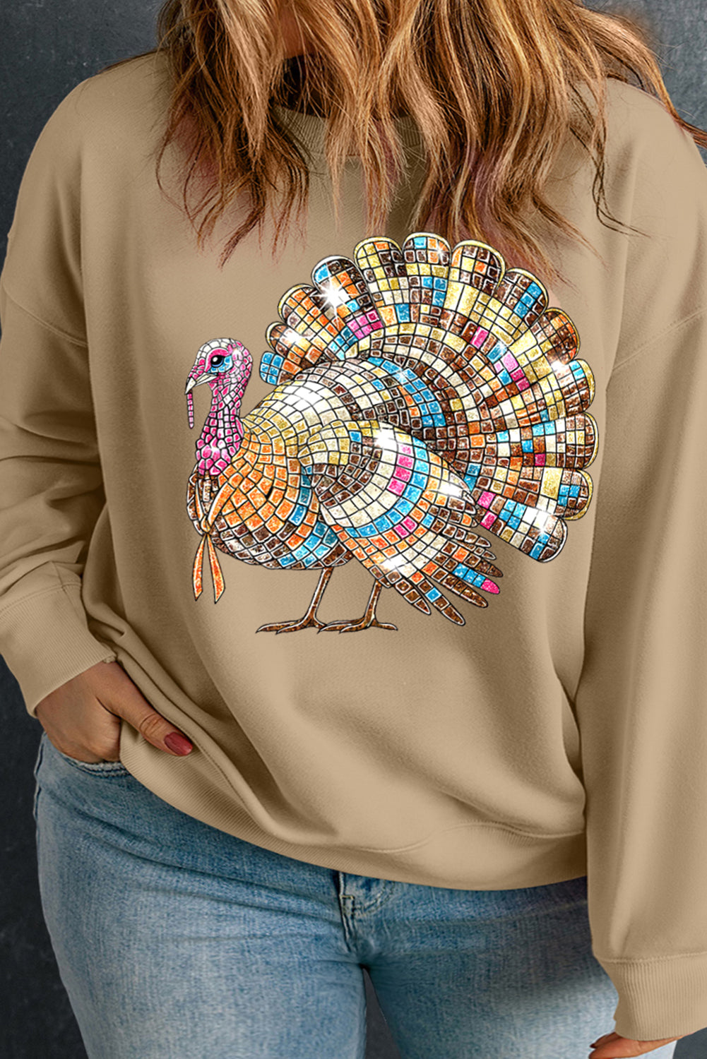 Disco Turkey Thanksgiving Sweatshirt - Plus