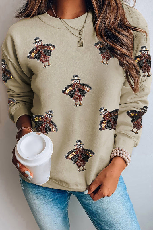 Sequin Turkey Thanksgiving Sweatshirt