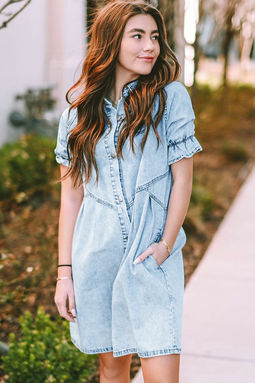 Mineral Washed Denim Dress