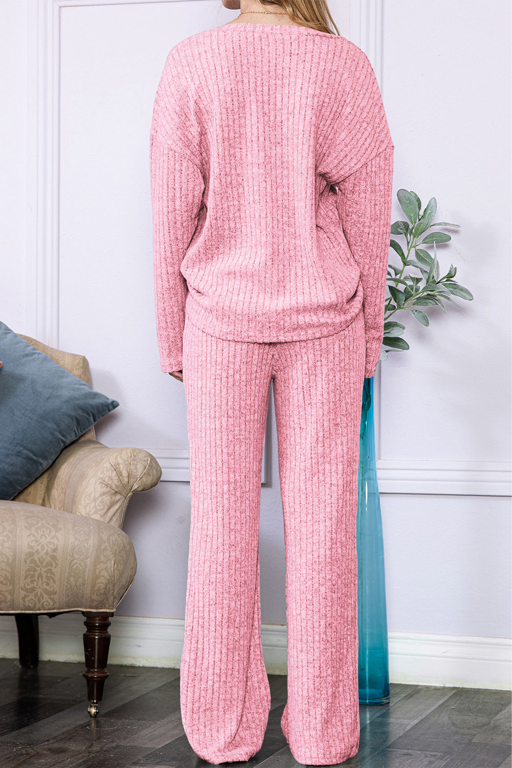 Slouchy Ribbed Knit Loungewear Set