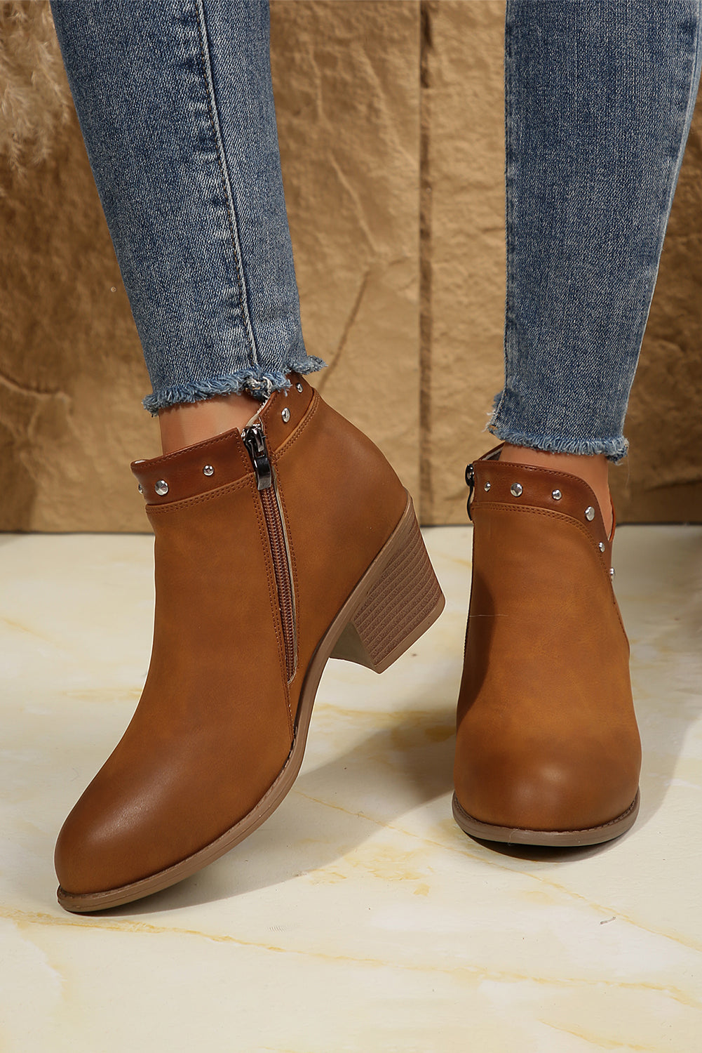 Vegan Leather Ankle Boots