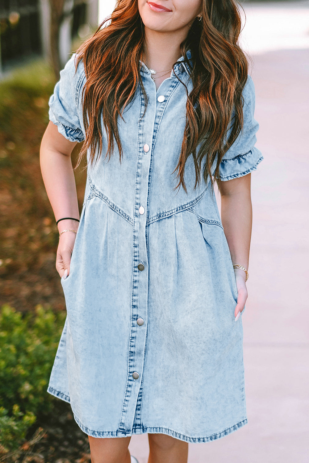 Mineral Washed Denim Dress