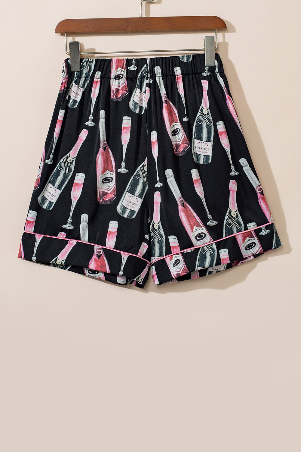 Black Champagne Print Pajamas Set