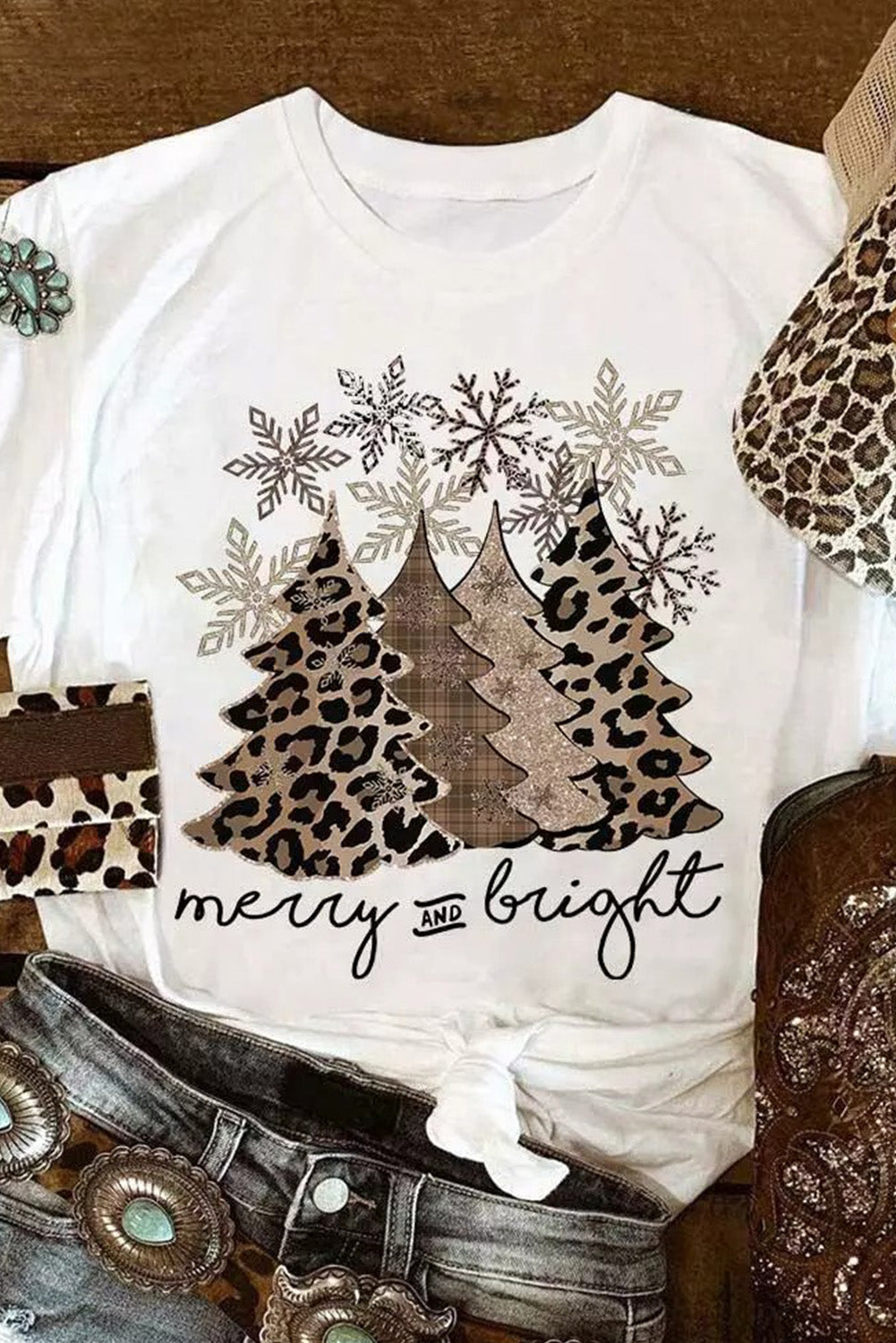 Leopard Christmas Tree Tee