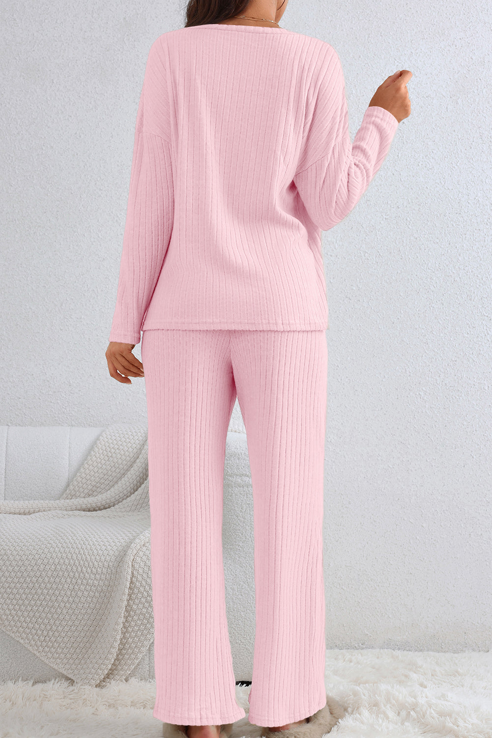 Slouchy Ribbed Knit Loungewear Set