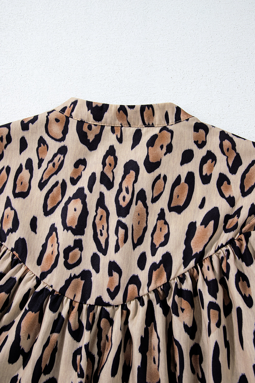 Leopard Print Balloon Sleeve Loose Blouse