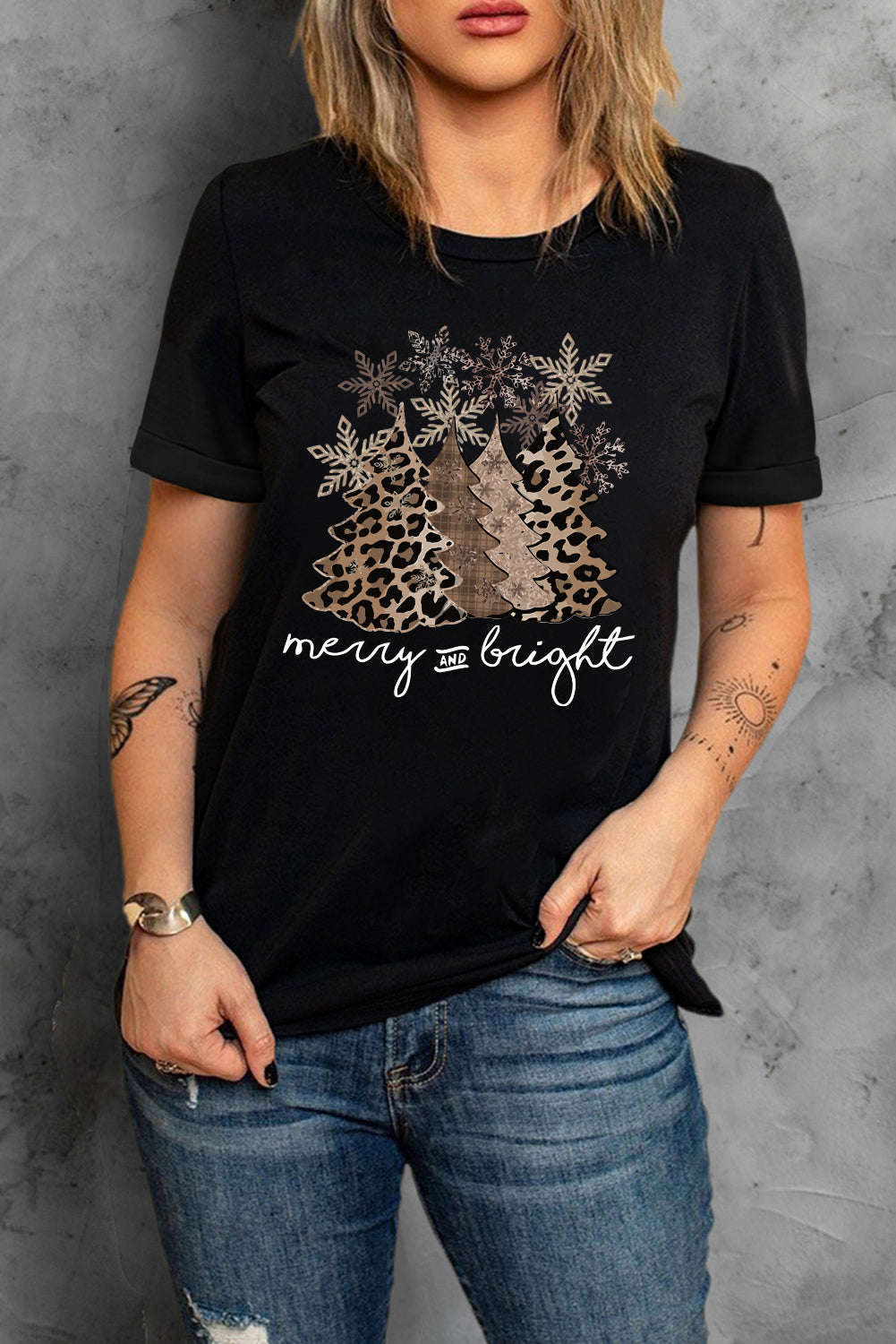 Leopard Christmas Tree Tee