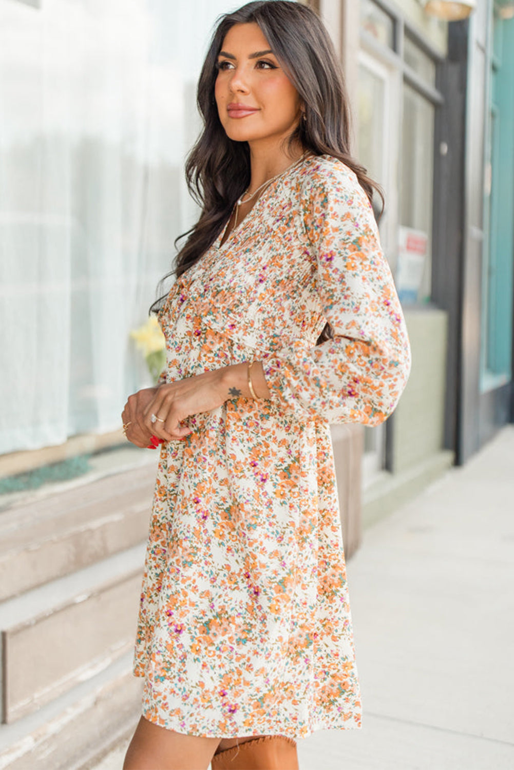 Yellow Boho Floral Dress